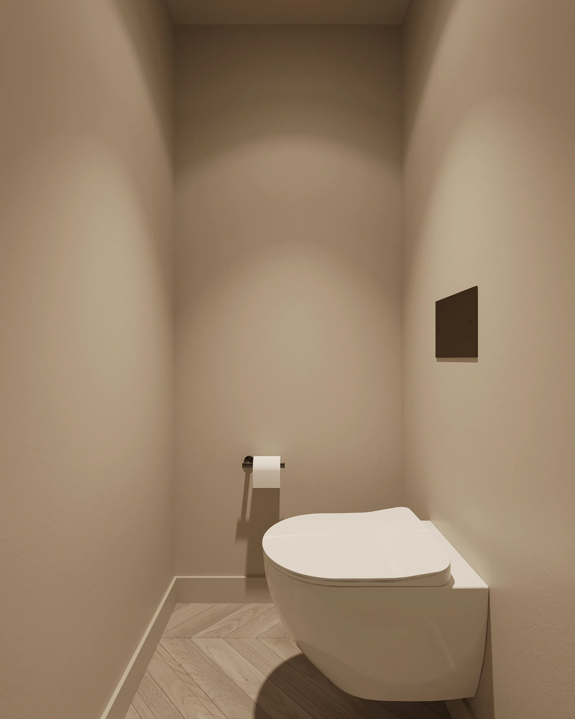 Toilet met verzonken bediening