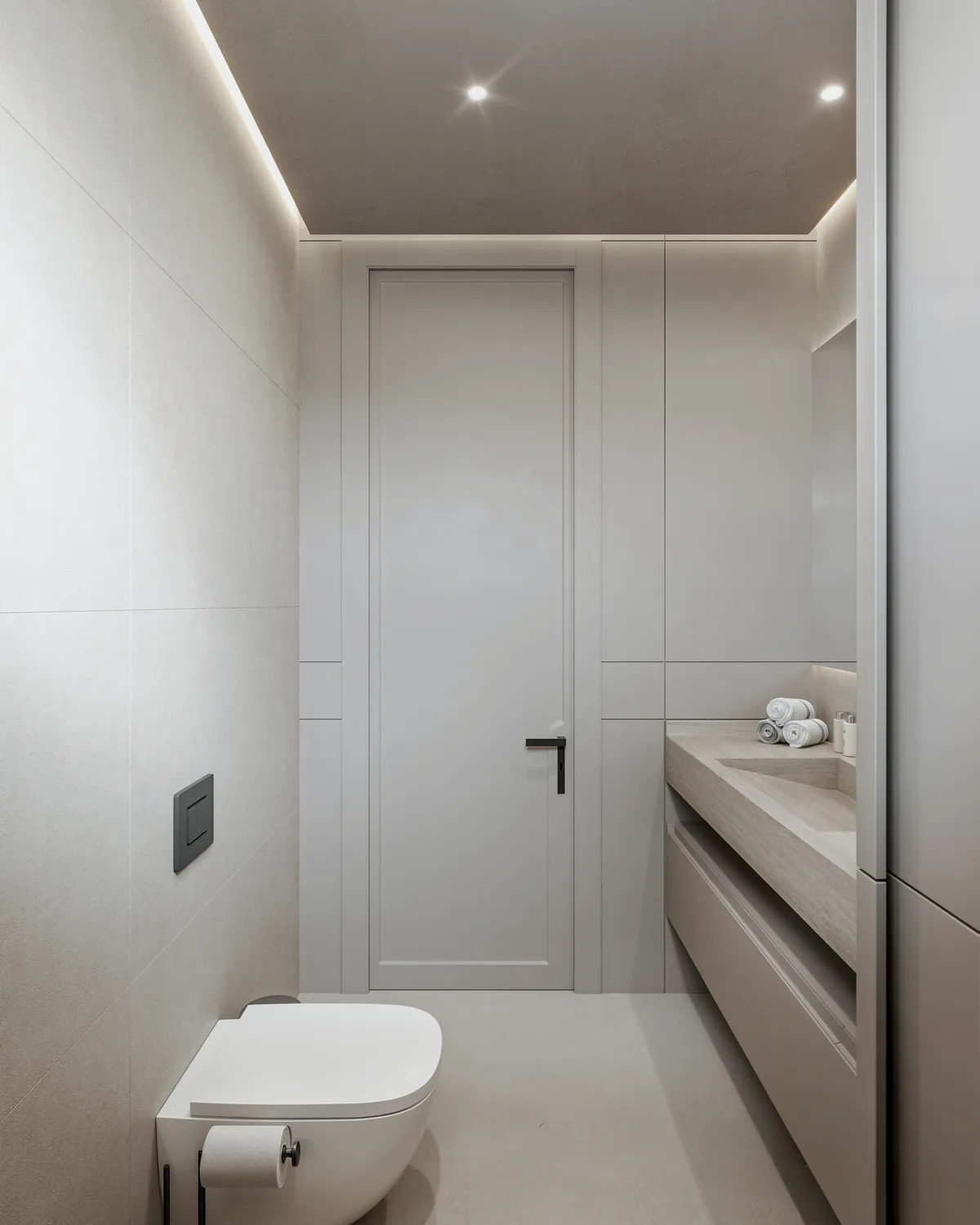 Gastentoilet met verzonken verlichting
