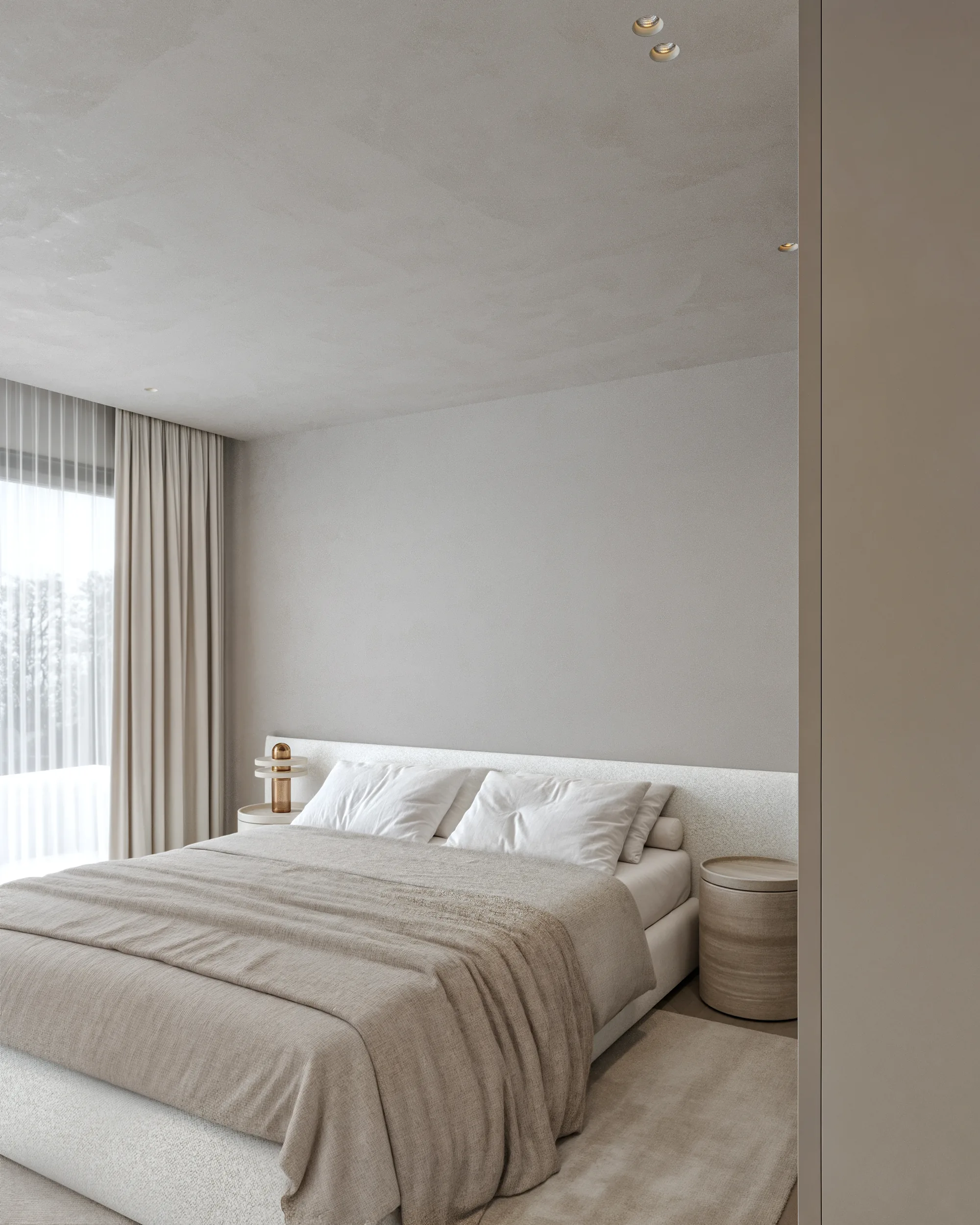 Slaapkamer met ingebouwde kastenwand