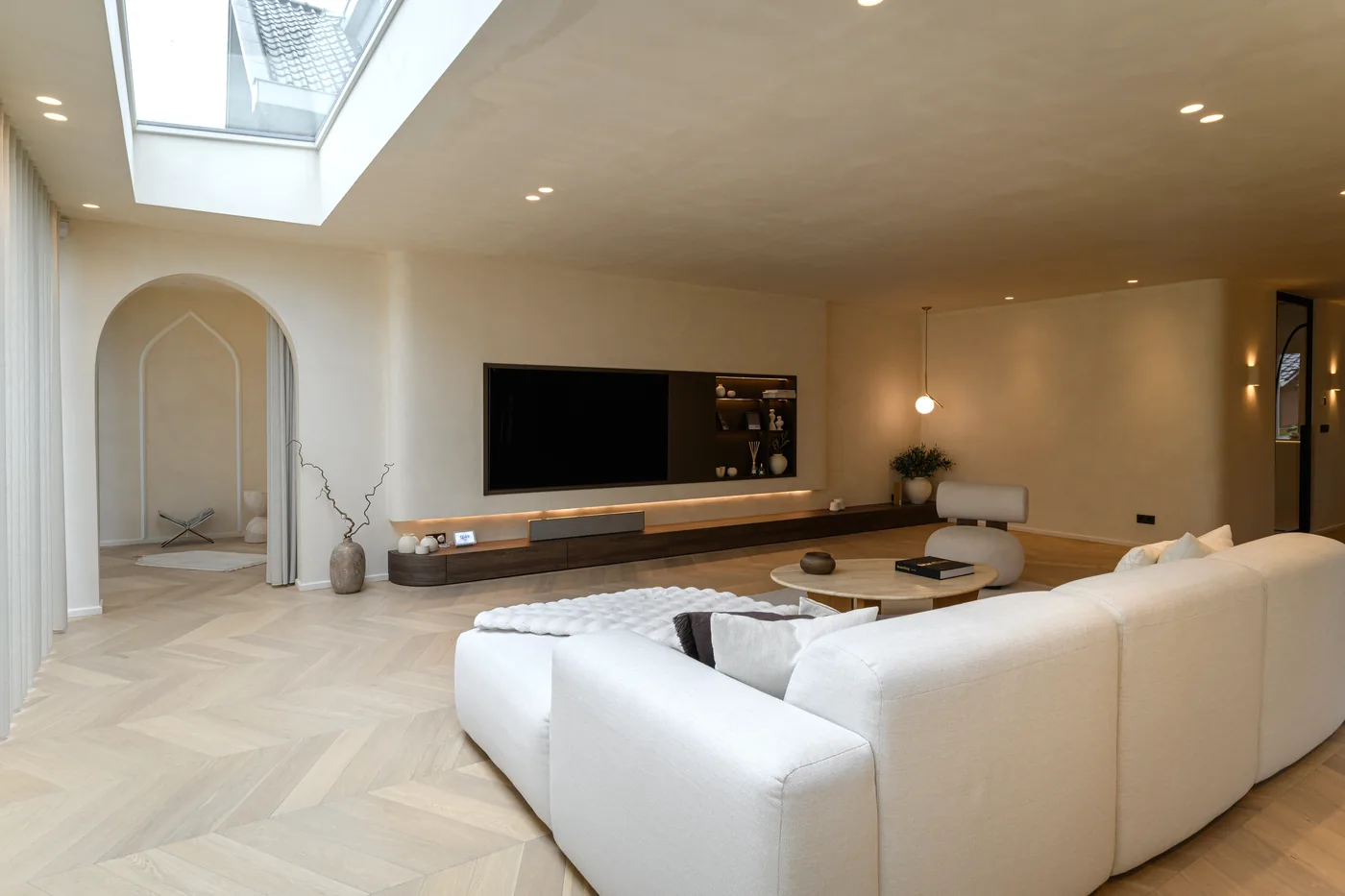 Woonkamer onder het daklicht