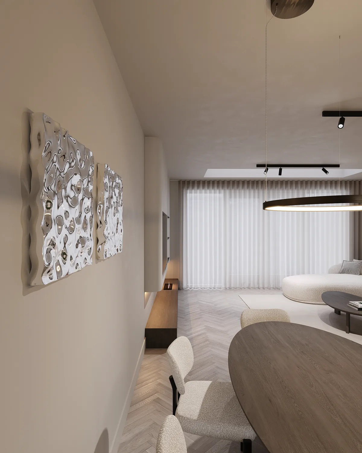 Kunstwand in de woonkamer