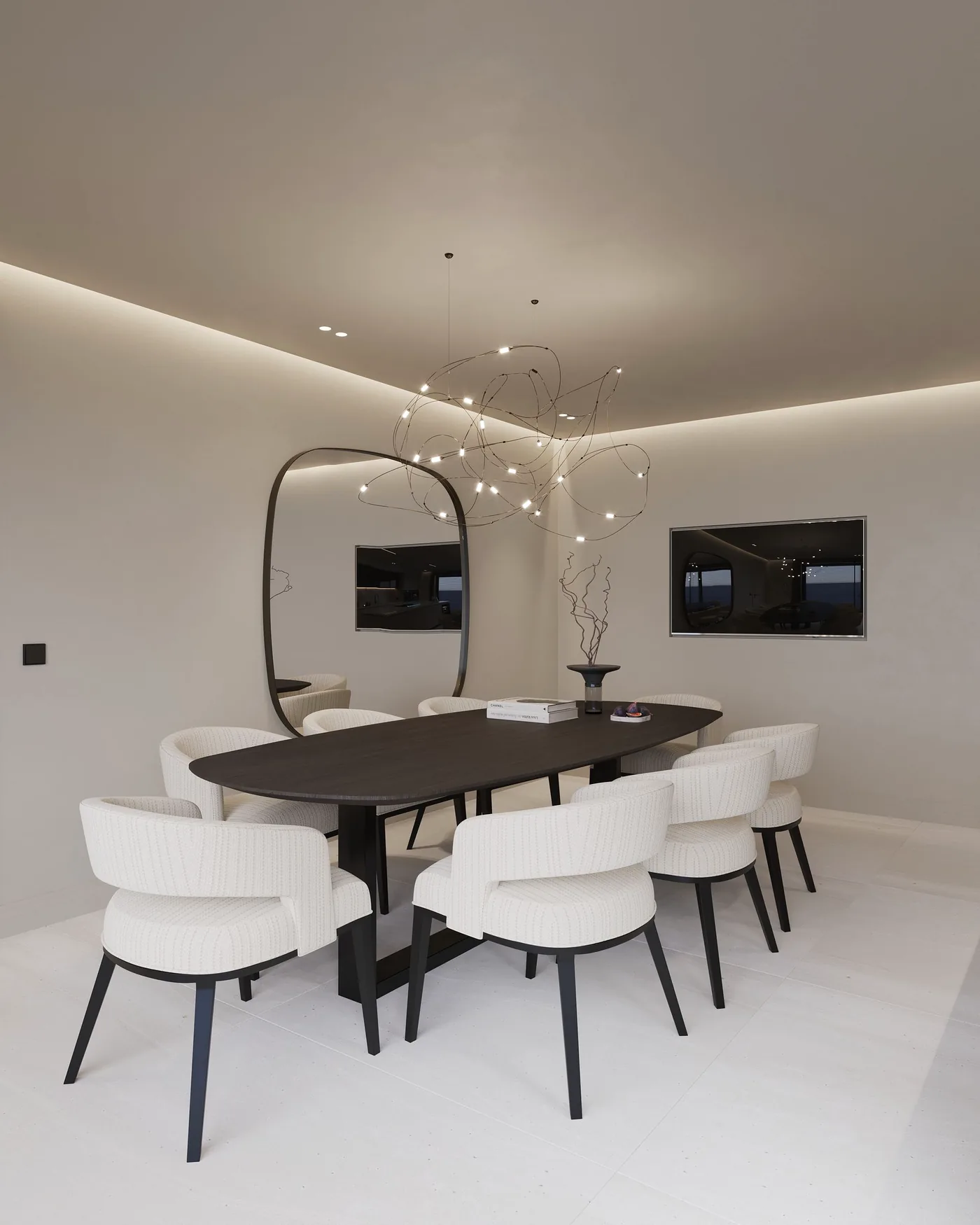 Woonkamer met ingebouwde verlichting
