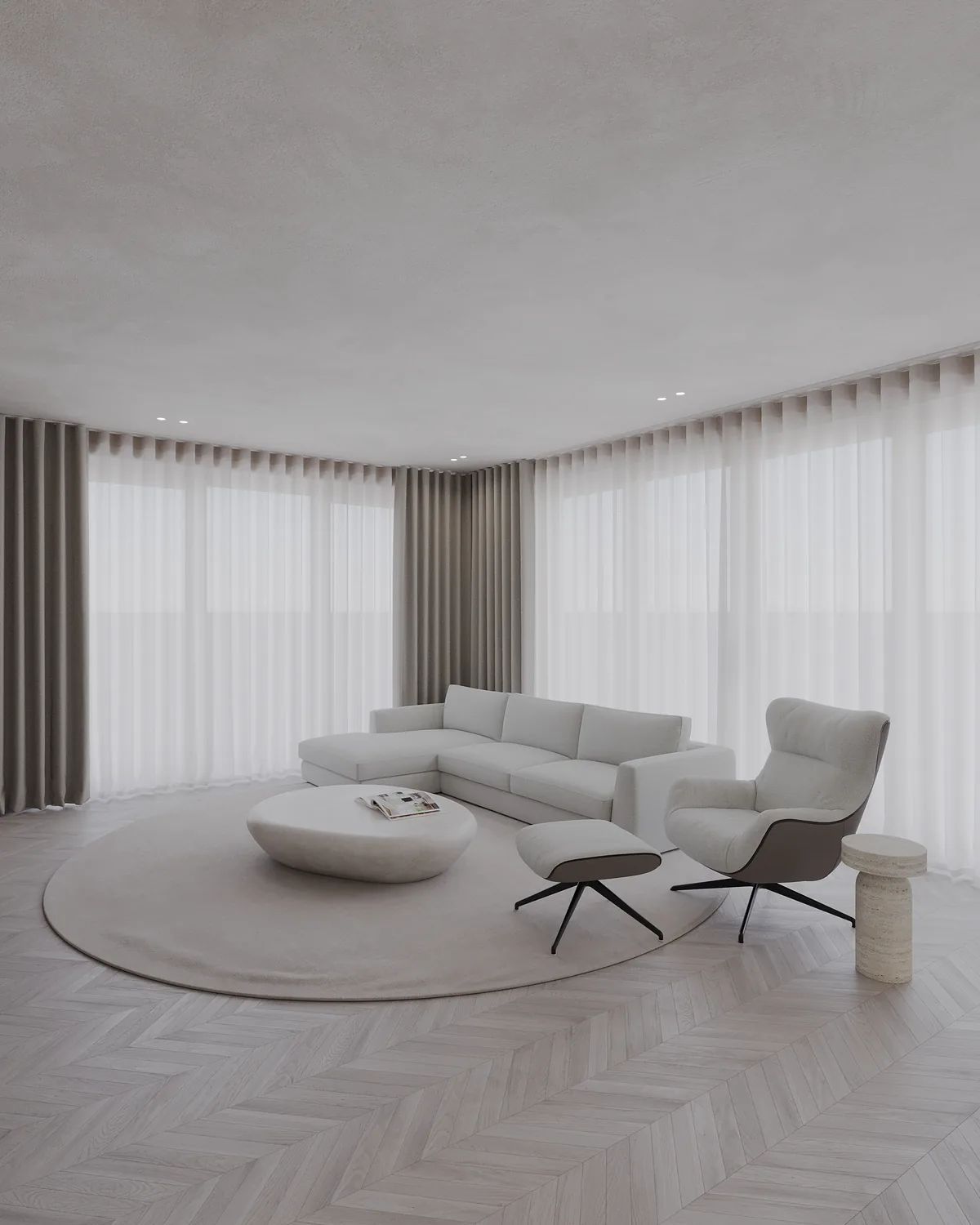 Zitkamer met ingebouwde kastenwand
